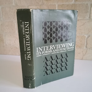 1965 Interviewing Its Form and Functions Textbook, Social Science Field Methods Observation Interviews Qualitative Data Richardson Book
