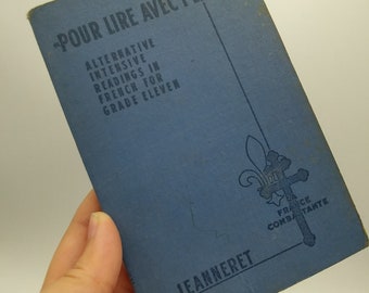Vintage 1942 French Language Student Book Pour Lire Avec Plaisir