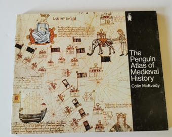 1990s Penguin Atlas of Medieval History by Colin McEvedy Historical Maps Empires Byzantine Persian Frankish Vintage Illustrations Paperback