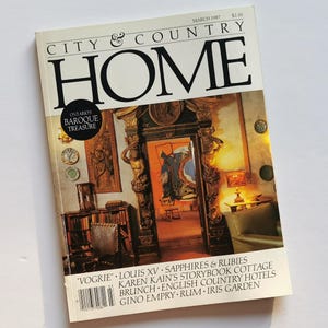 Revista City & Country Home de marzo de 1987 Estilo de vida canadiense Diseño de interiores Arquitectura Decoración barroca Karen Kain