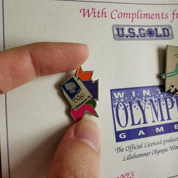 1994 Winter Olympics Game Pins, US Team Ski Jump … - image 5