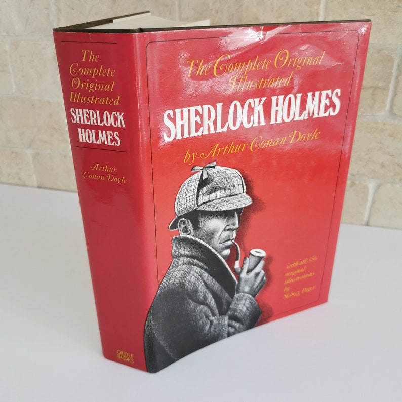 1977 Complete Sherlock Holmes Collection Illustrated Sir Conan Doyle HC Book Classic Mysteries Big Book Shelf Decor image 1