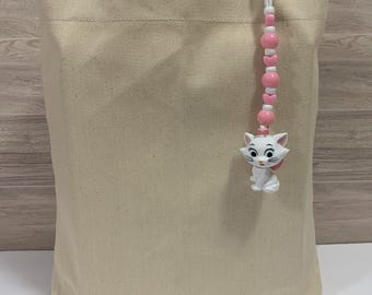 Aristocats Marie PVC Figure Toy Upcycled Beaded Bag Charm Bag Flair