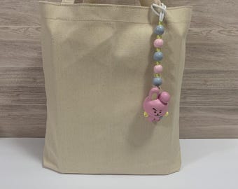 BTS Cooky PVC Toy Upcycled Beaded Bag Charm Bag Flair