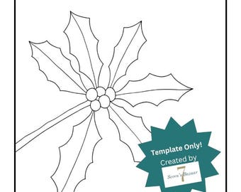 DIY stoffen handwerk - december geboortemaand bloem - hulst - kinusaiga-sjabloon