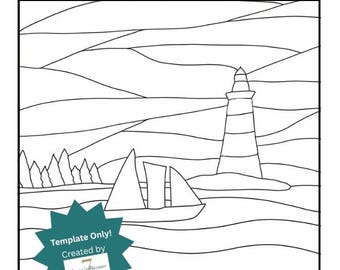 DIY Fabric Craft - Vuurtoren en zeilboot - Kinusaiga-sjabloon