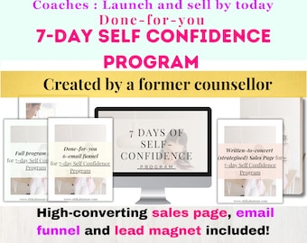 Done for you Self Confidence Program | Life coaching bundle | Course creator | Coaching tools | Done for you digital products
