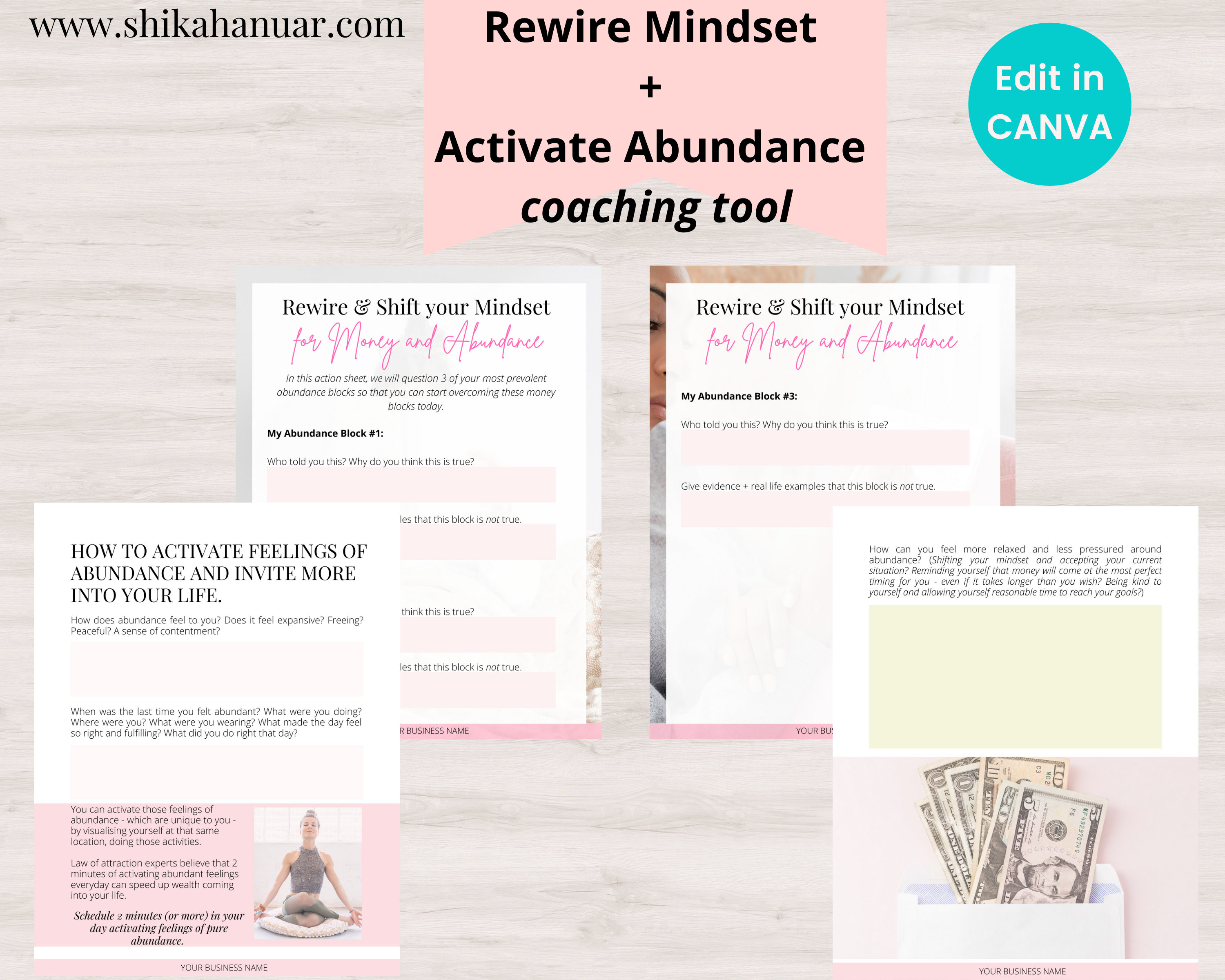 Abundance Mindset Coaching Tool | Life Coaching Tools | Coach Workbook ...