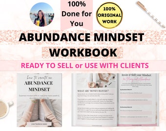 Abundance Mindset Coaching Tool | Life Coaching Tools | Coach Workbook Template | Done for you Coach Lead Magnet Canva | Workbook Canva