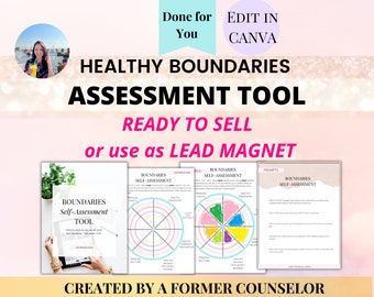 Herramienta de evaluación para límites saludables / Herramientas de coaching de vida / Lead Magnet Canva / Coach Lead Magnets / Hojas de trabajo de Canva /