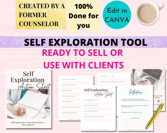Self Exploration Coaching Tool | Editable Coaching Worksheets | Coaching lead magnet | Content for coaches | Life coaching tools template