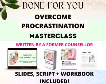 Done for you Overcome Procrastination Masterclass | Done for you course | Life coaching templates | Done for you coaching program