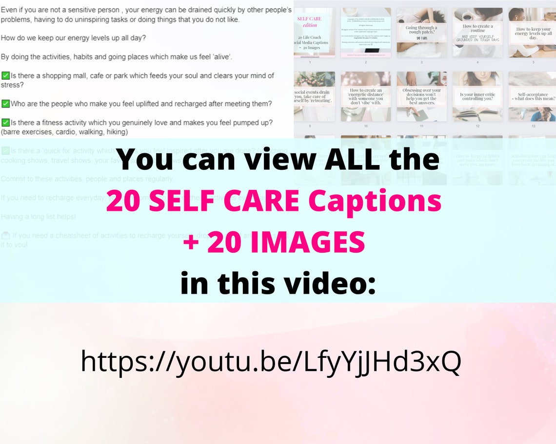 Self Care Captions and Posts for Instagram Life Coach Instagram Posts