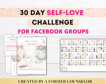 Done-for-you Self love Challenge | Life Coach Challenge | Challenge Group | Coach Group Guide | Life coach social media | Coach Challenge