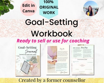 Goal Setting Workbook | Life Coach Workbook | Editable Coaching Tool | Coach Template Canva | Done for you workbook| Done for you Content