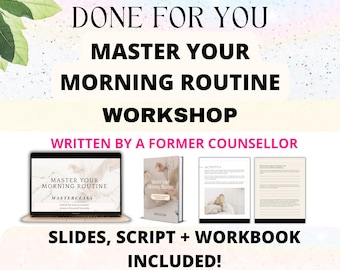Done for you Masterclass (Master your Morning Routine) | Done for you course | Done for you workshop | Coaching Program Workbook