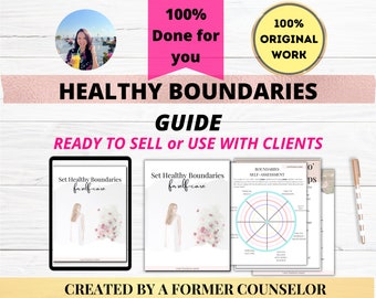 Healthy Boundaries Coaching Tool | Life Coach Tools | Coaching Worksheets | Coaching Template | Canva template workbook | Coach content