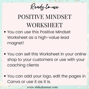 Positive Mindset Life Coaching Tool | Coach Lead Magnet | Life Coach ...