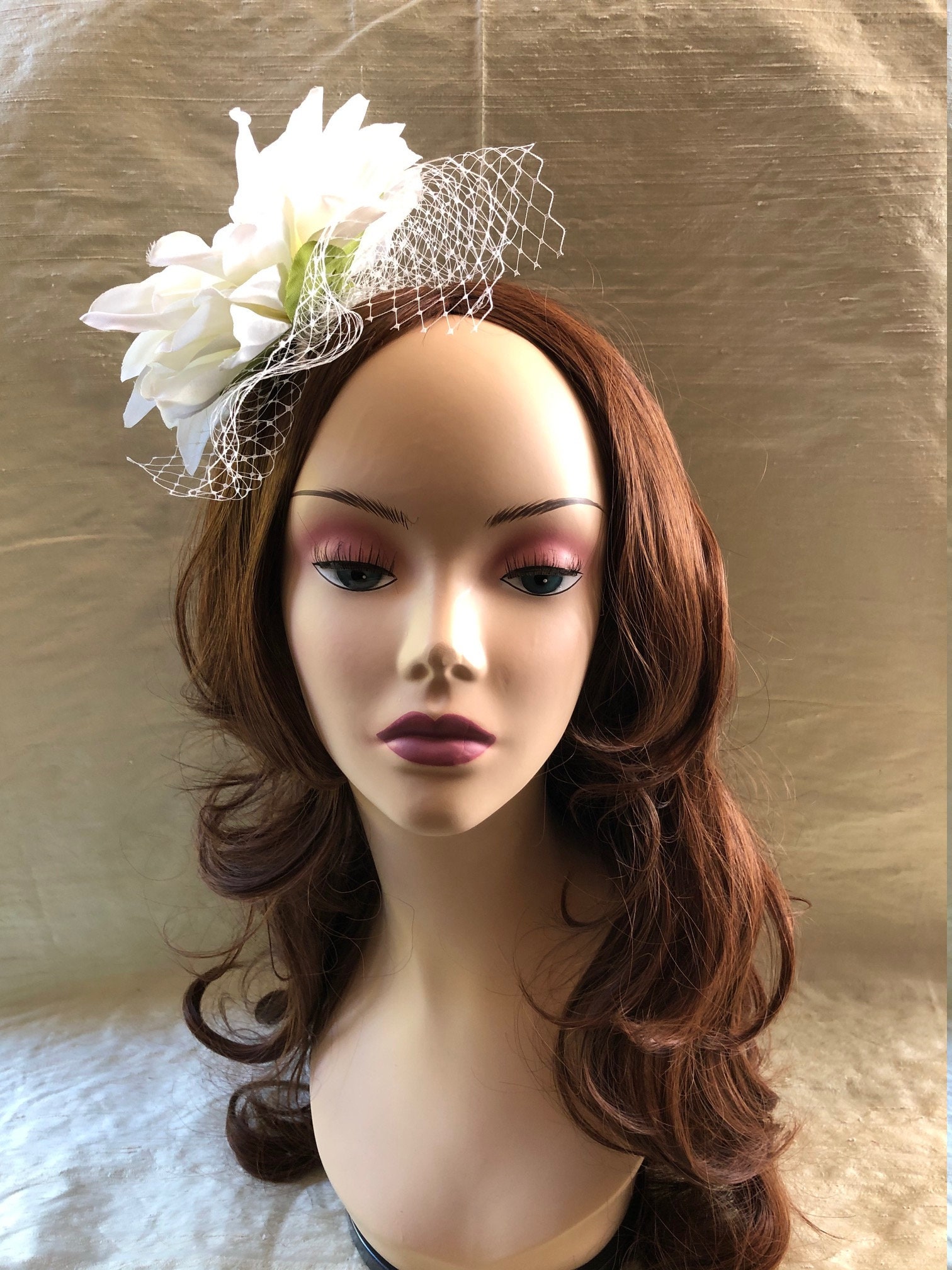 flower comb with veil