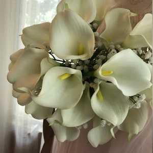 Ready to Ship, Bridal Bouquet, Silk Flowers, Wedding Bouquet, Brides Bouquet, Silk Wedding Flowers, Classic Bouquet, Cala Lily Bouquet