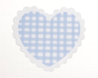Blue Heart Lace Border Sticker Die Cut WaterProof Laminated - laptop sticker - hydro flask water bottle sticker - valentine’s - glossy