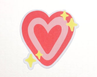 Starry Heart Waterproof Sticker - laminated die cut glossy laptop sticker flake hydroflask water bottle