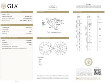 GIA Certified 1.70 Carat D VS1 Natural Diamond for Engagement 81A