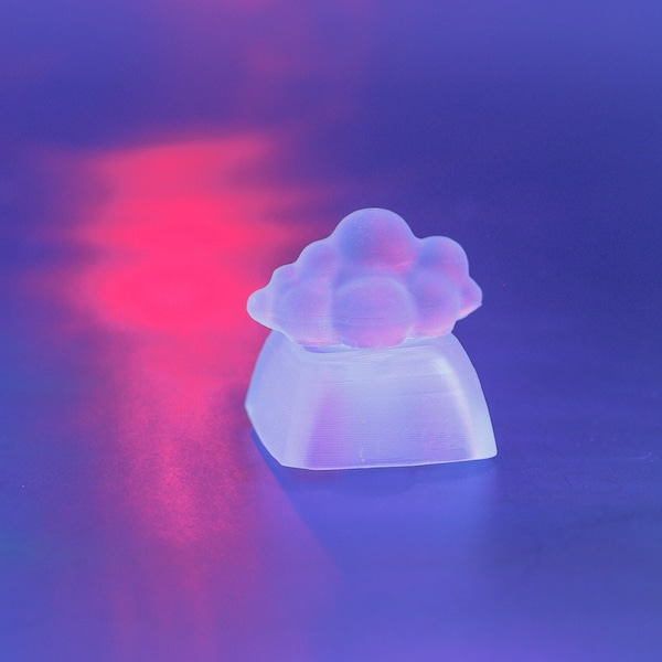 Clear Cloud Keycap - 3D Printed Resin Artisan Cherry MX XDA Keyboard Accessory