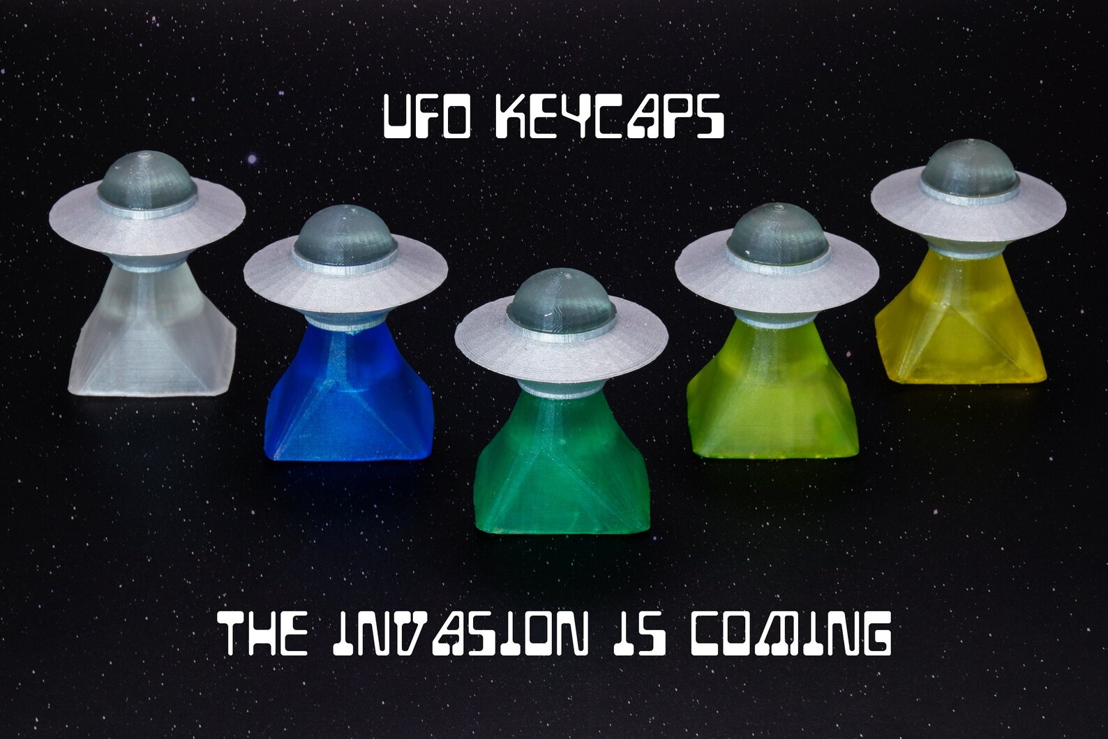 UFO Keycap - 3D Printed Resin Artisan Cherry MX XDA Keyboard Accessory ...