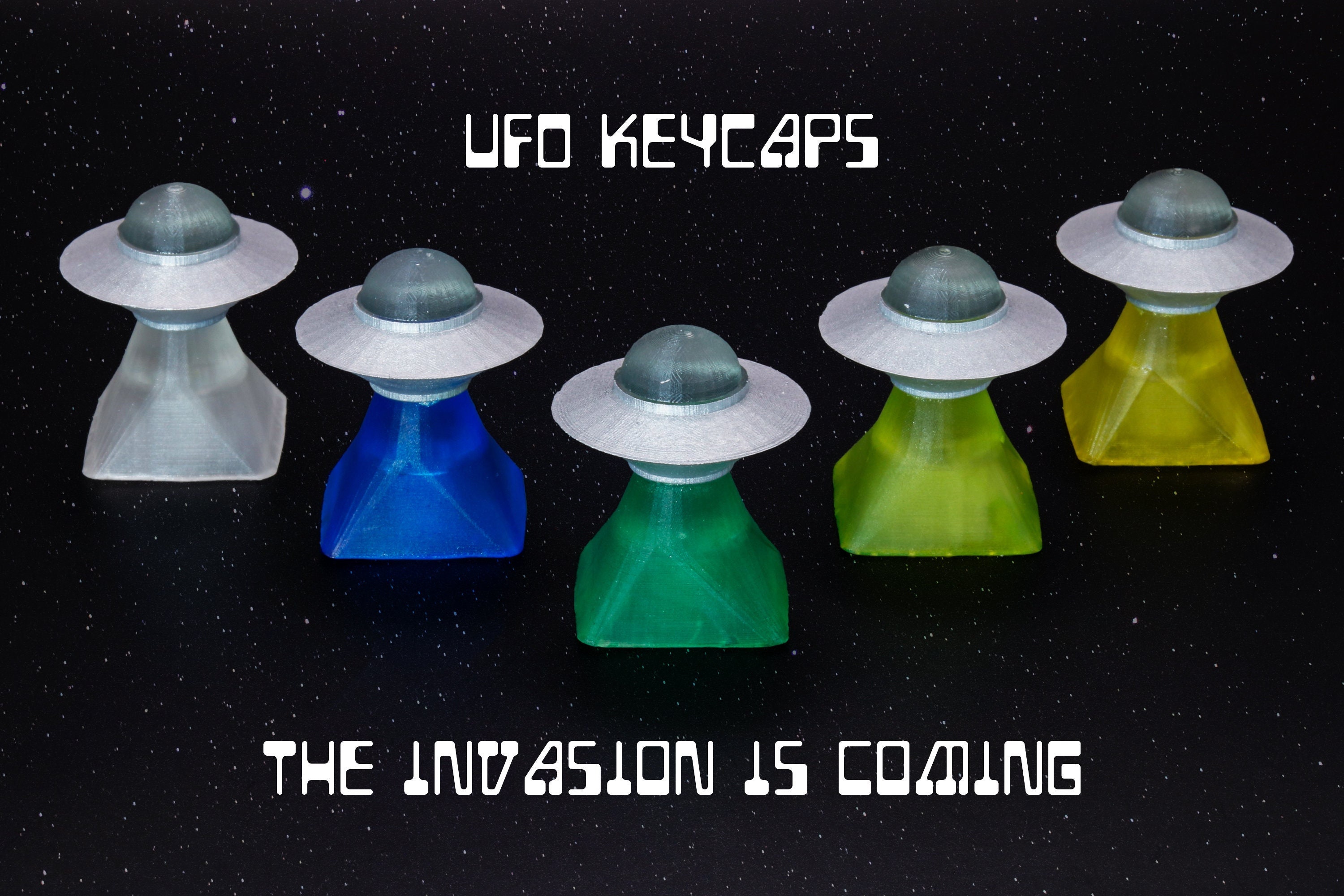 UFO Keycap - 3D Printed Resin Artisan Cherry MX XDA Keyboard Accessory ...