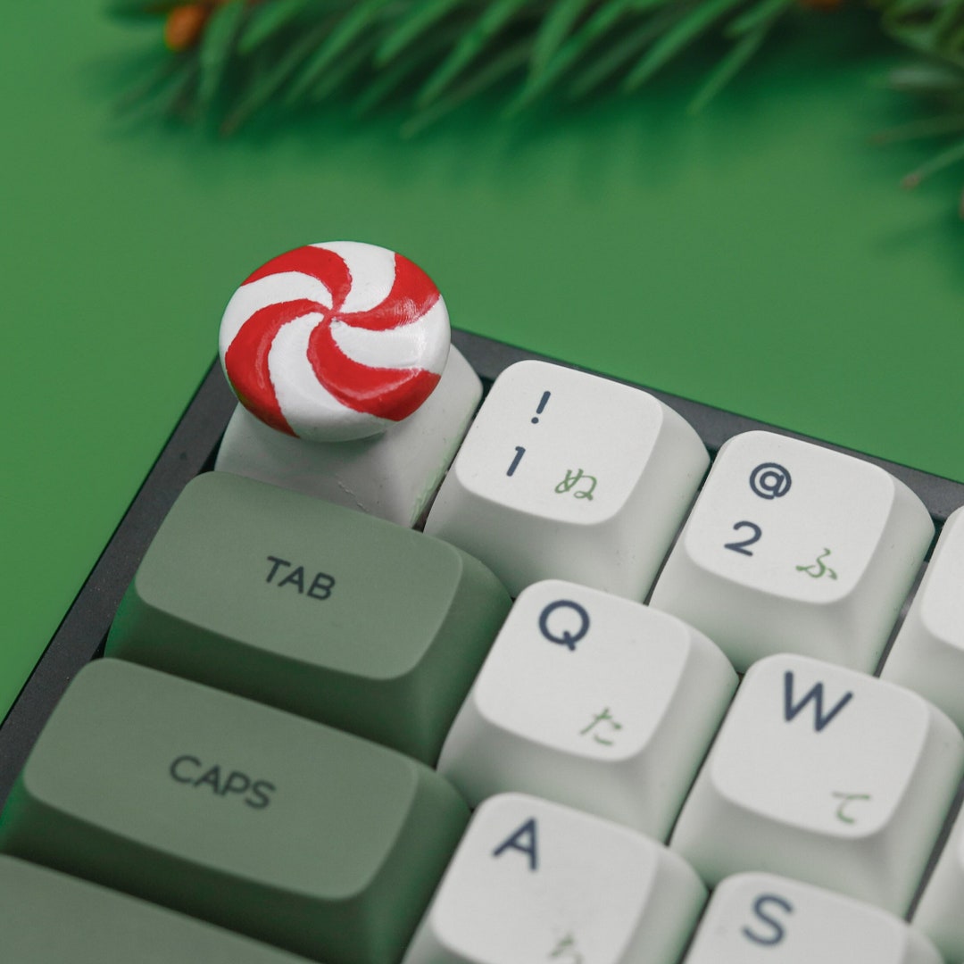 Christmas Peppermint Candy Keycap 3D Printed Resin Artisan Etsy