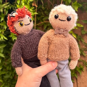 Crowley & Aziraphale Knit Dolls Good Omens