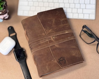 Personalized Leather Journal: Handmade Sketchbook, Travel Keepsake