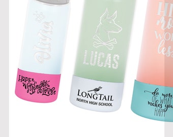 Personalized Water Bottle Boot: Laser Engraved Silicone Protector