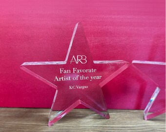 Custom Engraved Star Acrylic Award • Personalized Trophy • Employee Recognition Gift • Corporate Appreciation Award