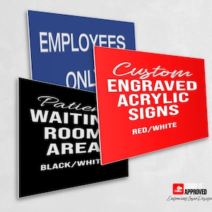 Custom Acrylic Sign Plastic Custom Sign Engraved Laminate Plaque Outdoor Custom Signs for Home Business Shop Decor