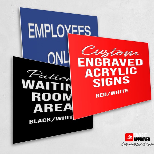 Custom Acrylic Sign | Plastic Custom Sign| Engraved Plastic Laminate Sign | Custom Acrylic Plaque | Outdoor Plastic Custom Signs For Home