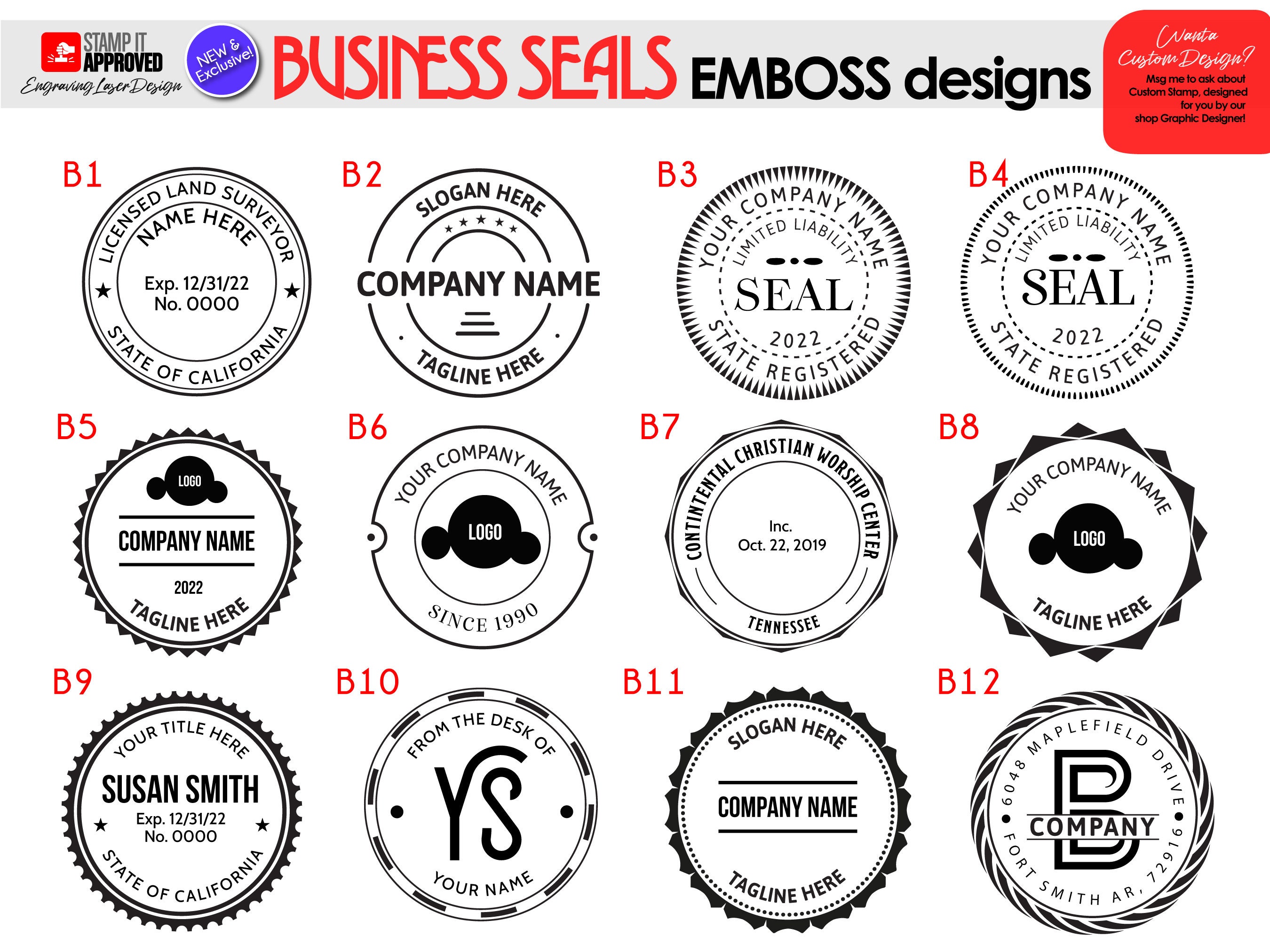 1.5in Round Trodat Custom Pocket Embosser Stamp — Stamp It Approved