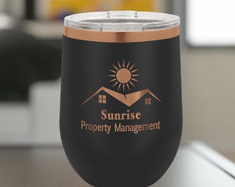 Personalized Rose Gold Engraved Tumbler: Black Stainless Steel Custom Drinkware