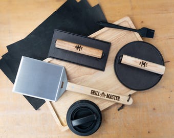 Custom Engraved Smash Burger Set – The Ultimate Gift for Burger & Grill Lovers! Only Handles Engrave