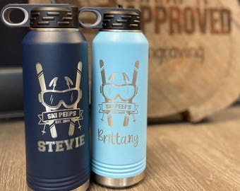 Personalized Engraved Water Bottle: 40oz Insulated Stainless Steel Travel Tumbler