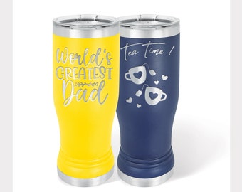 Personalized Pilsner Tumbler: Laser Engraved 20oz Beer Gift