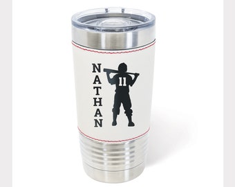 Engraved Leatherette Baseball Tumbler: Personalized Sports Gift