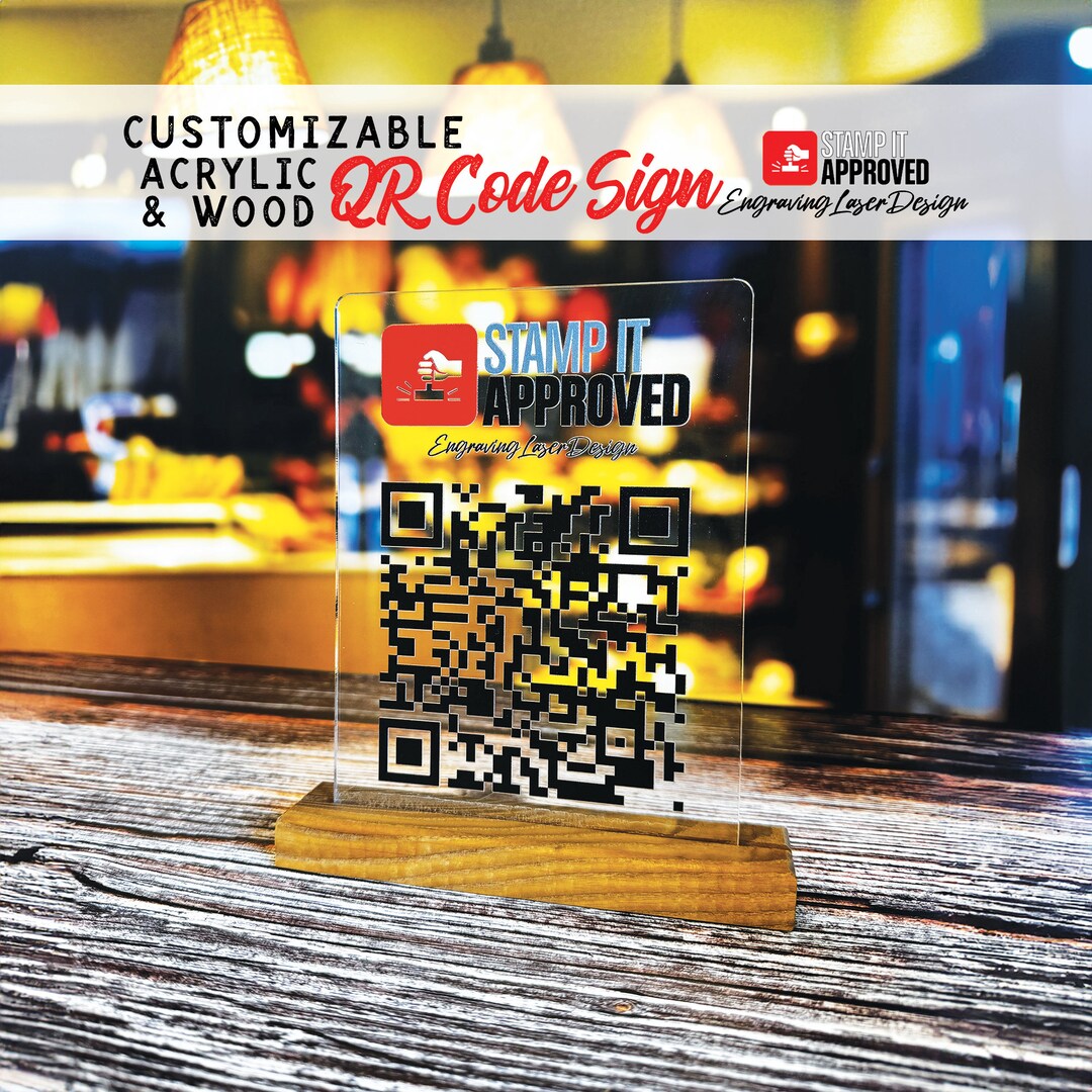 QR Code Signs QR Code Table Sign QR Code Plaque Business - Etsy