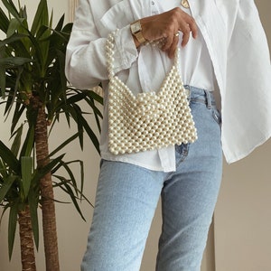 Vintage Perlen Tasche, Perlen Tasche Geldbörse, Perle mit Tasche, Handtasche, Geschenk für sie, Perle Geldbörse, Abendtasche, Braut Perle Tasche, Hochzeitsgeschenk