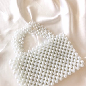 Pearly Bag, Beaded bag vintage, Handmade Bag, beaded bag with handle, Bead bag wedding, Gift for her, Woman Bag, Summer Gift, Halloween