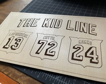 13, 72, 24 The Kid Line - NY Rangers Style Player Crest Sign