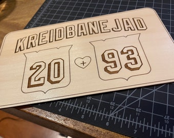 20 + 93 KREIDBANEJAD - NY Rangers Style Player Crest Sign