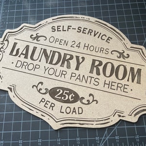 Double Entendre Laundry Room Sign LASER OR CNC project files for Shapeoko or Glowforge image 2