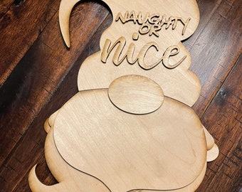 Plantilla de signo de gnomo traviesa o agradable para glowforge